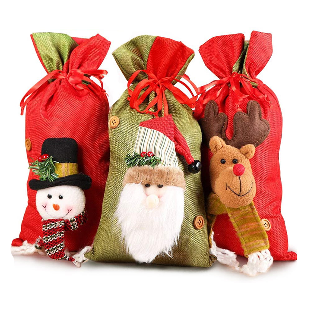 Ho Ho Ho Santa Claus Red Winter Christmas Holiday Party Jumbo Deluxe Gift Bag 