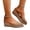Khaki, variant on Closed Toe Platform Sandals for Women Buckle Ankle Strap Espadrilles Heels Casual Comfortable Wedge Dress Shoes Brown Size 7
