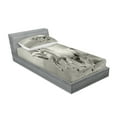 thumbnail image 2 of Ambesonne Black White Fitted Sheet & Pillow Sham Set, Horse Freedom Theme, Twinxl, White and Black, 2 of 2