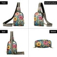 thumbnail image 7 of FORMRS Womens Crossbody Sling Bag Travel Daypack Shoulder Chest Backpack, Orange Colorful Flowers, 7 of 7