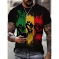thumbnail image 1 of Men's T-Shirt - 100% Cotton, Casual Round Neck Short Sleeve Tee with Colorful Fist Print - Machine Washable, 1 of 6