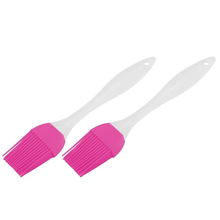Home Bakery Plastic Handle Grilling Tool Oil Condiment Pastry Brush Fuchsia