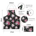 thumbnail image 7 of Pioneer Flower Floral Print Pattern Apron-Garden Aprons for Women with Pockets-Cotton Linen Waterproof Kitchen Cooking Gardening Aprons Adjustable for Kitchen,Cooking,BBQ and Salon 33x27 Inch, 7 of 7