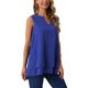 thumbnail image 4 of INSPIRAR CHIC Blusa de Chifón para Mujeres, Cuello en V, Sin Mangas, Top de Doble Capa, Tunica Fluida, Camisas Casuales XL Azul Real, 4 of 6
