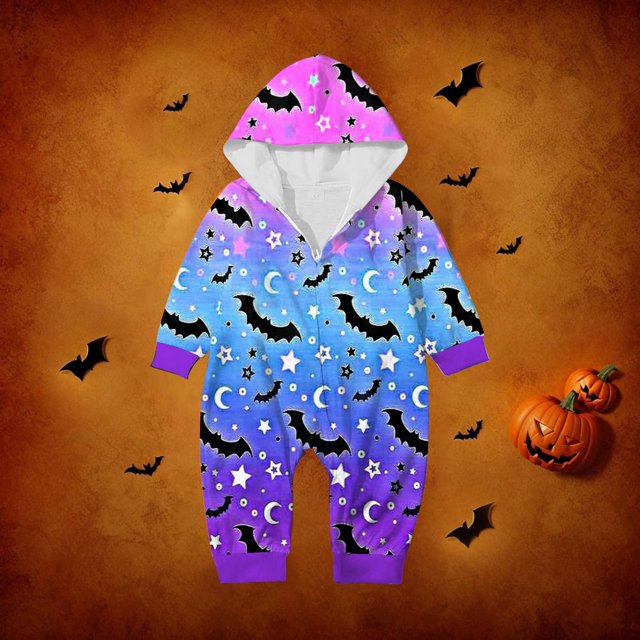 Halloween Pajamas Long Sleeved Zippered Family Matching Jumpsuit Romper Family Halloween Costumes Family Pajamas Matching Pjs
