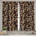 thumbnail image 2 of Ambesonne Grunge Valance & Curtain, Antique Brown Toned Grid, 55"x45", Multicolor, 2 of 6
