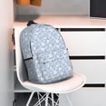 thumbnail image 3 of Disketp Gray White Floral Mochila Escolar de 15 Pulgadas, Mochila Ligera para Estudiantes, Viajes y Trabajo, Cómoda y Resistente para el Uso Diario, 3 of 6