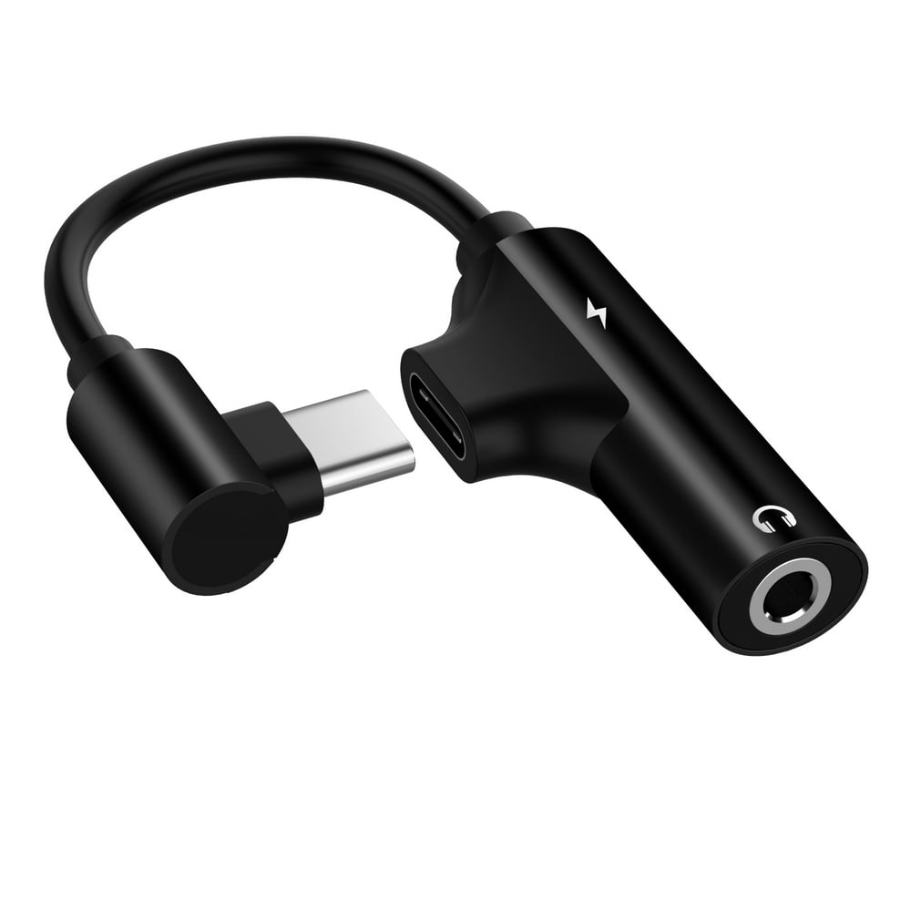 Type C to 3.5mm Audio Adapter, 90 Degree USB C to 3.5mm Audio Jack