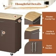 thumbnail image 4 of Wubio 26" Kitchen Island on Wheels with Storage Cabinet Kitchen Cart Cabinet with Shelves, Cart Handle for Towel Rack or Free Mobility, Portable Islands for Kitchen,Brown, 4 of 9