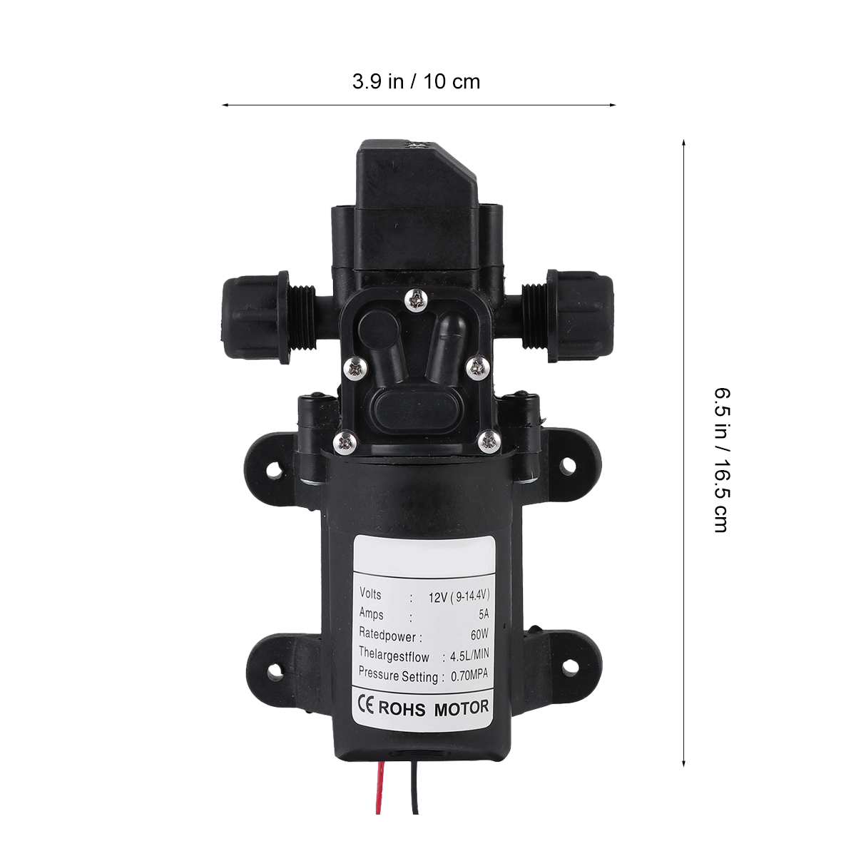 Tineasur 12V Compact Diaphragm Pump Black Sprayer Pump for Aquarium Water Change and Testing
