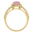 thumbnail image 4 of 1.935 ct Emerald Cut Simulated Pink Diamond Solitaire with Simulated Diamond Accents 18K Yellow Gold Womens Engagement Ring, 4 of 5
