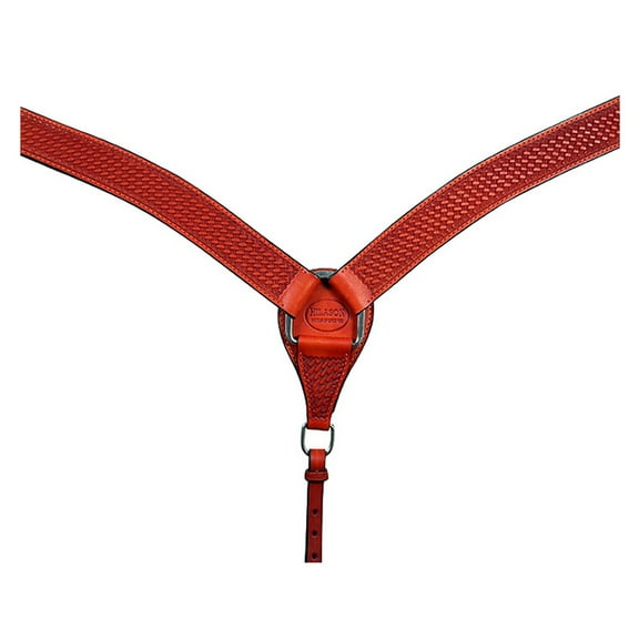 HILASON Western Horse Breast Collar Tack Genuine American Leather Basket Weave Mahogany