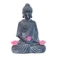thumbnail image 1 of Estatua de Buda para jardín con luces solares, decoración creativa para inauguración de casa. Sentado Gris Oscuro, 1 of 8