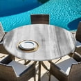 thumbnail image 6 of Light Gray Ombre Round Tablecloth 45-54 Inch Round Fitted Table Cloth with Elastic Edge, Modern Abstract Art Oil Painting Waterproof Table Cover Protector for Outdoor Picnic Party Dining, 6 of 9