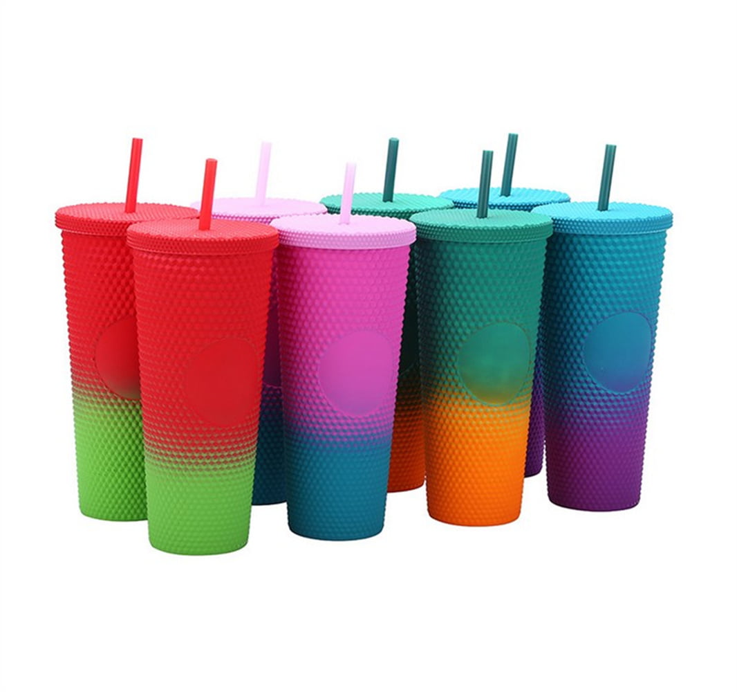 Matte Studded Cup, Happon 24 oz Plastic Studded Tumbler with Lid