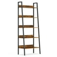 thumbnail image 2 of VASAGLE Bookshelf, 5-Tier Narrow Book Shelf, Ladder Shelf for Home Office, Living Room, Bedroom, Kitchen, Rustic Brown and Black ULLS067B01, 2 of 7