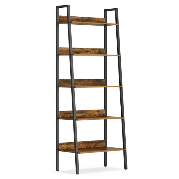 VASAGLE Étagère, Étagère Étroite à 5 Niveaux, Étagère Échelle pour Bureau à Domicile, Salon, Chambre, Cuisine, Brun Rustique et Noir ULLS067B01