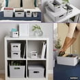 thumbnail image 5 of Superio 15L Medium White Smoke Ribbed Storage Bin with Lid, Plastic Storage Bin, 5 of 6