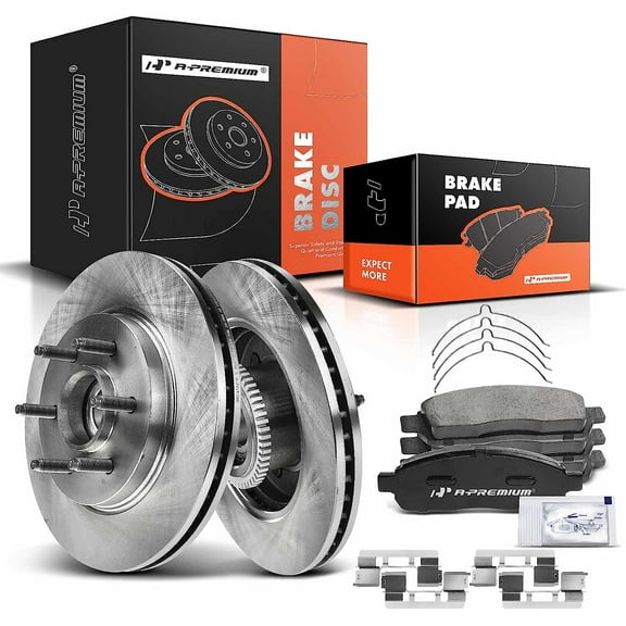 A-Premium 12.99 inch(330 mm) Front Vented Disc Brake Rotors   Ceramic Pads Kit Compatible with Select Ford and Lincoln Models - For F-150 2004-2008, Mark LT 2006-2008, RWD, 6-PC Set