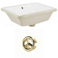 thumbnail image 1 of 18.25-in. W Rectangle Bathroom Undermount Sink Set In White - Gold Hardware AI-20427, 1 of 1