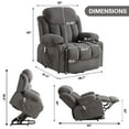 thumbnail image 3 of Segmart Electric Power Lift Overstuffed Fabric Recliner Chair with USB Port, Gray, 3 of 7