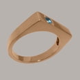 thumbnail image 3 of LBG British Made 14k Rose Gold Natural Blue Topaz Mens Band Ring - 33 size options - Size 10, 3 of 6