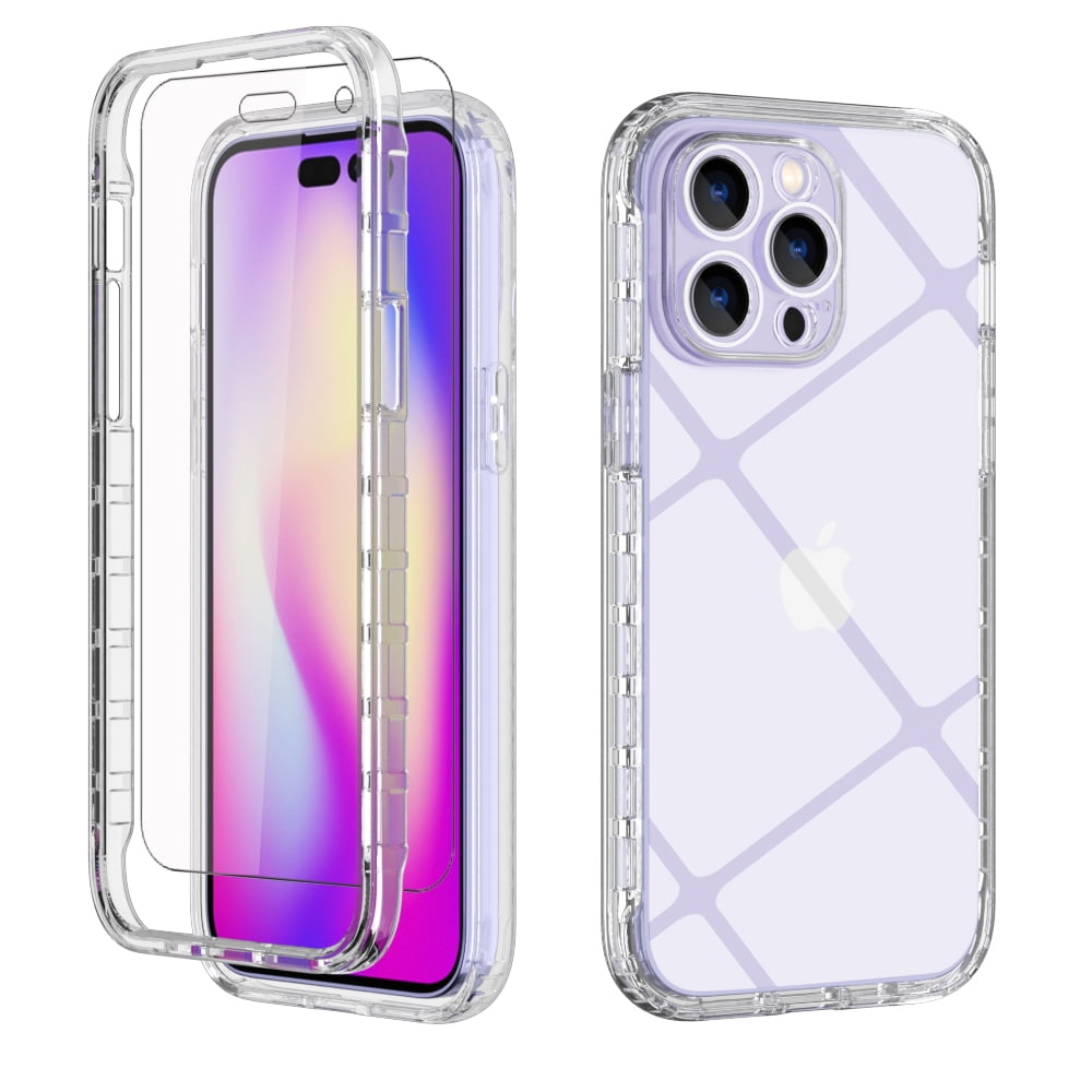 NIFFPD Crystal Clear iPhone 14 Pro Max Case with Screen Protector