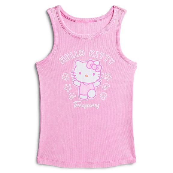 Sanrio Hello Kitty Girls Mineral Wash Graphic Tank Top, Sizes 4-16