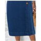 thumbnail image 4 of Vestido de mezclilla con cuello en V para mujer, moda informal sin mangas, botonadura Simple, azul, largo, Verano, 4 of 4