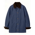 thumbnail image 3 of HBGVBA Womens Casual Button Up Jackets Corduroy-Trimmed Barn Jacket Collared Long Sleeve Loose Outerwear with Patch Pockets, 3 of 6
