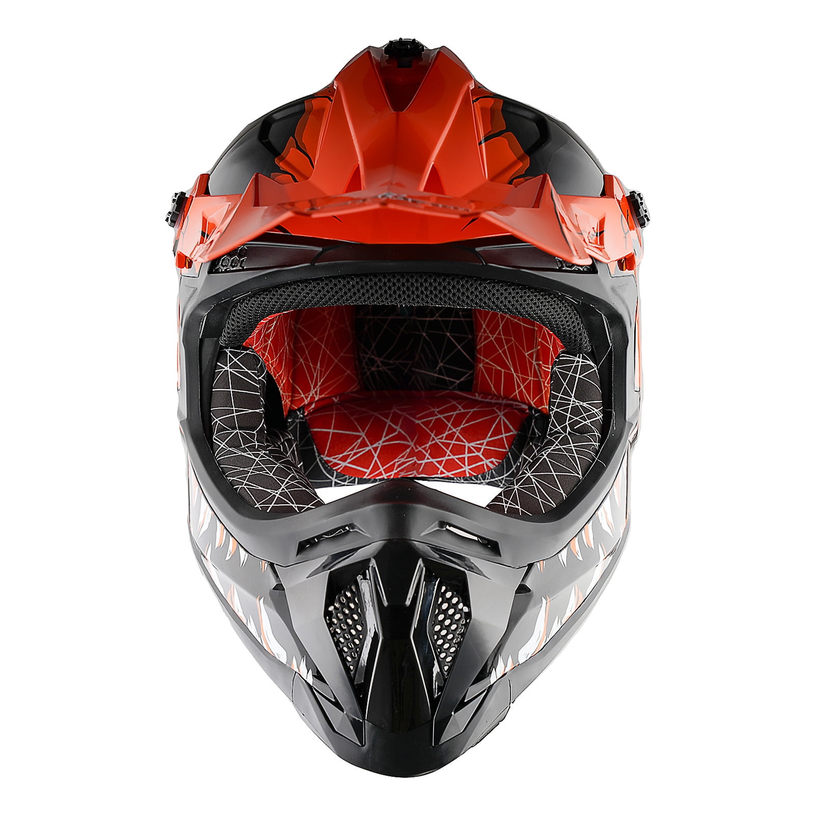 1Storm Adult Motocross Helmet ATV Dirt Bike BMX MX Downhill Mountain Helmet Track Style JH601; Dinosaur Orange