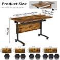 thumbnail image 5 of 10 Pack Folding Conference Table, 61 Inch Mobile Training Table with Wheels,Business Style Flip Top Seminar Tables for Small Office Meeting Room Classroom（Antique）, 5 of 8