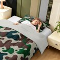 thumbnail image 4 of Manfei Farmhouse Camouflage Twin Comforter Sets, Contemporary Art Camo Bedding Set, Forest Green, Gray Reversible, 2-Piece, 1 Comforter and 1 Pillowcase, 4 of 7