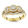 thumbnail image 2 of Ladies 14K Natural 0.9 Ctw Diamond Designer Unique Engagement Ring Set (Yellow Gold Size 9), 2 of 2