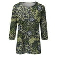thumbnail image 3 of Tops for Women Sexy Casual Club Tunic Autumn Shirt for Womens 3/4 Sleeve Paisley, 3 of 4
