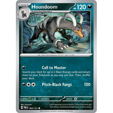 Pokemon Prismatic Evolutions Common Houndoom #63