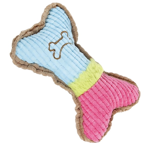 Durable Plush Dog Bone Toy - Chew Resistant Soft Teething Toy with Safe PP Cotton for Puppies, Interactive Chew Play for Dogs & Cats