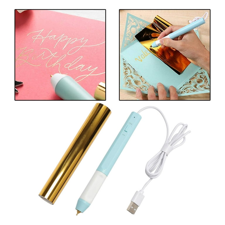 Heated Pen Set USB Powered 1.5mm Tip Embossing Tool Leather Blue