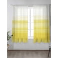 thumbnail image 2 of Sheer Curtains 72 Inches Long 2 Panels Set for Bedroom, Yellow White Ombre Semi Sheer Curtains for Windows, Farmhouse Funny Gradient Striped Voile Window Treatments Rod Pocket Curtain, 2 of 7