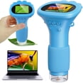 thumbnail image 1 of Microscopio Ashfly Kids portátil con pantalla de 2 pulgadas, azul, 10X-1000X, 1 of 7