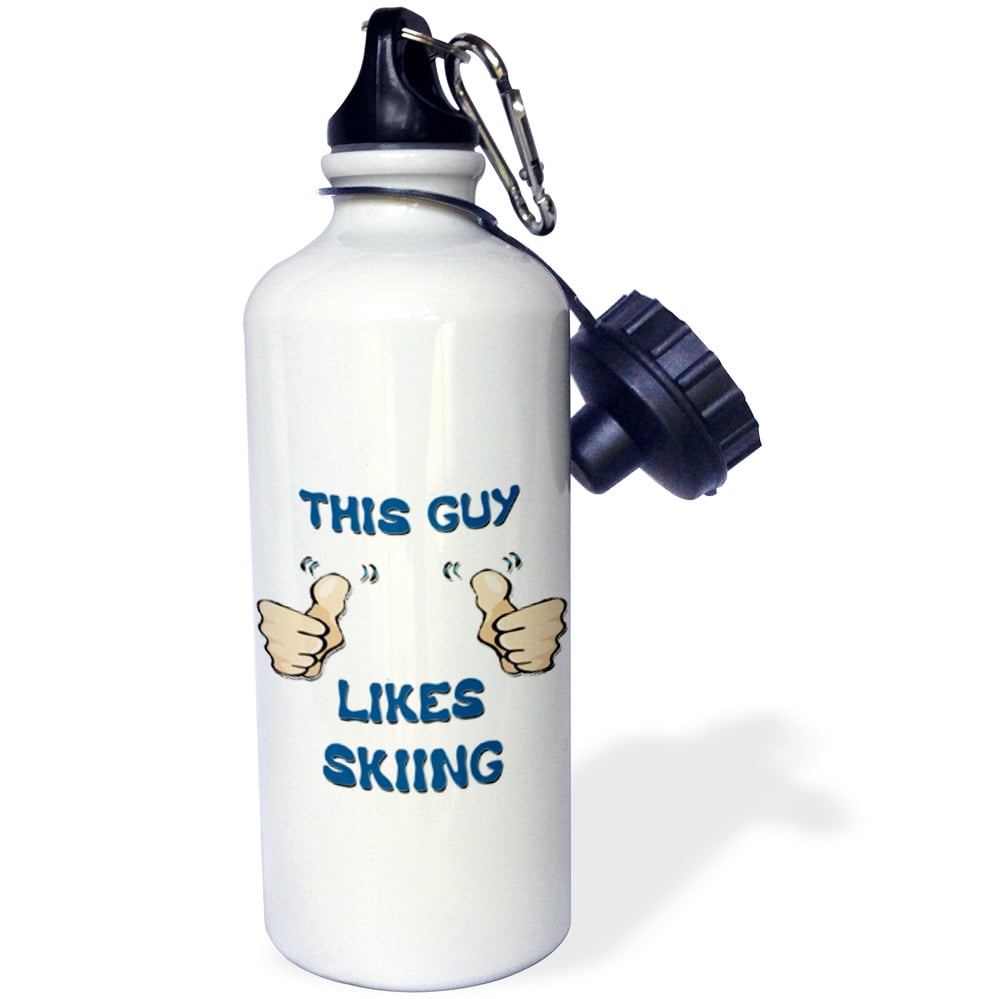 3dRose This Guy Likes Skiing, Sports Water Bottle, 21oz by Supplier Generic