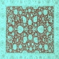 thumbnail image 1 of Ahgly Company Indoor Square Oriental Light Blue Traditional Area Rugs, 3' Square, 1 of 4