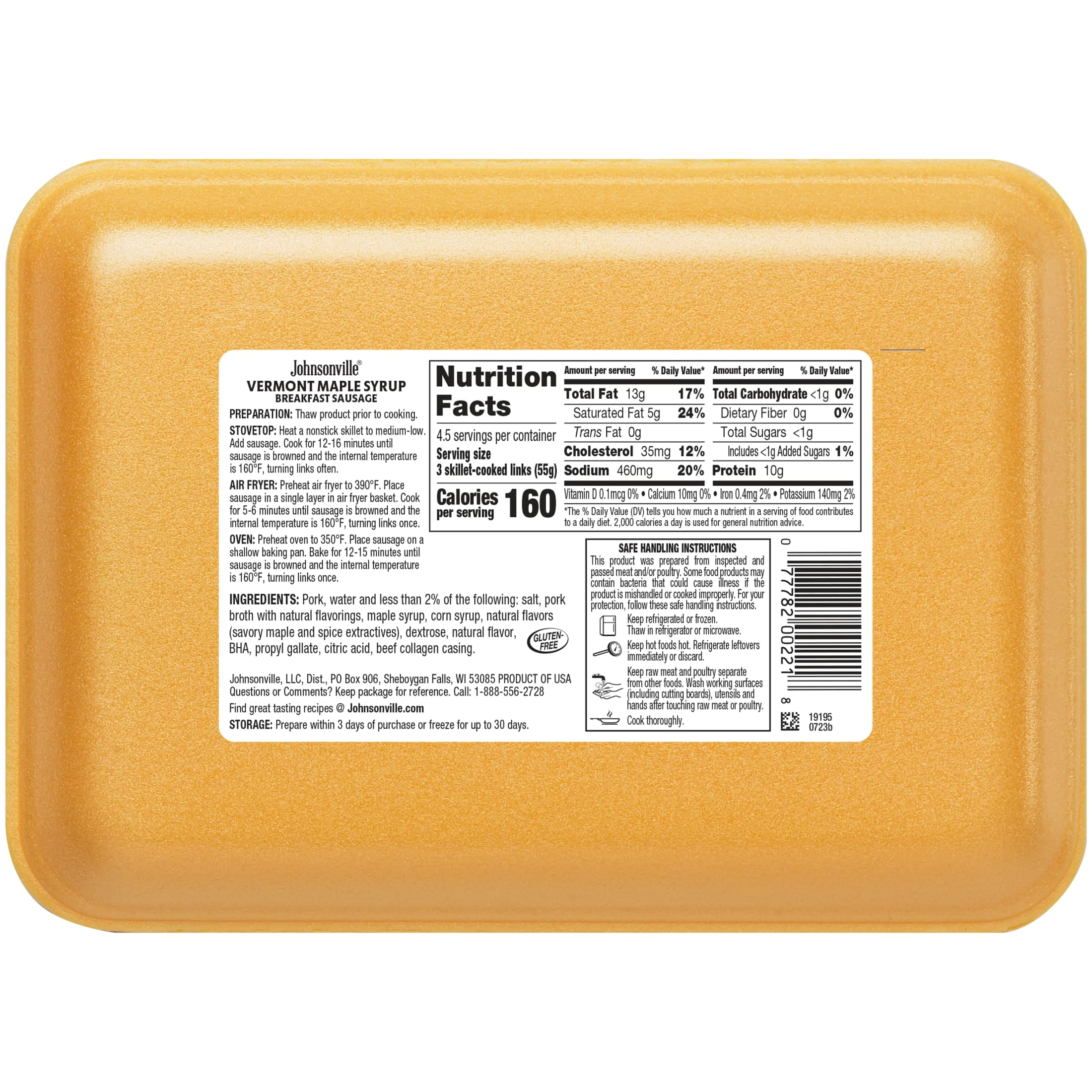 Johnsonville Vermont Maple Syrup Breakfast Sausage, 14 Links, 12 oz (Fresh)