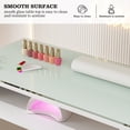 thumbnail image 2 of Double Manicure Table, Nail Desk for Nail Tech w/Glass Top & Wrist Rest, Nail Beauty Workstation w/3 Storage Drawers & 8-Tiers Open Shelves(White), 2 of 7