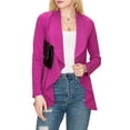 thumbnail image 4 of Doublju Women's Long Sleeve Crepe Flare Blazer with Shawl Collar with Plus Size, 4 of 4