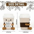 thumbnail image 4 of Funny Crochet Emotional Support Coffee Doll With Card Desktop Ornament Handmade Knitted Coffee Dolls Christmas Gifts Home Decor, 4 of 10