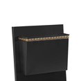 thumbnail image 2 of HomeRoots 352039 Iron Mailbox with 2 Storage Slots & Dots Engraving, Black & Gold, 2 of 5