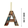 thumbnail image 3 of BNNG 26 Letters Christmas Tree Letter Shaped Bookshelf Pendant, Book Lover Christmas Tree Hanging Ornament, 2D Acrylic Mini Bookshelf Pendant for Xmas Tree Door Window Decor, 3 inch, 3 of 9