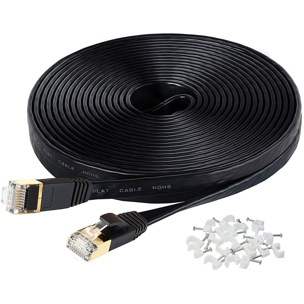 50 Ft Cat7 Cable for Xbox PS4, High Speed Flat Cord