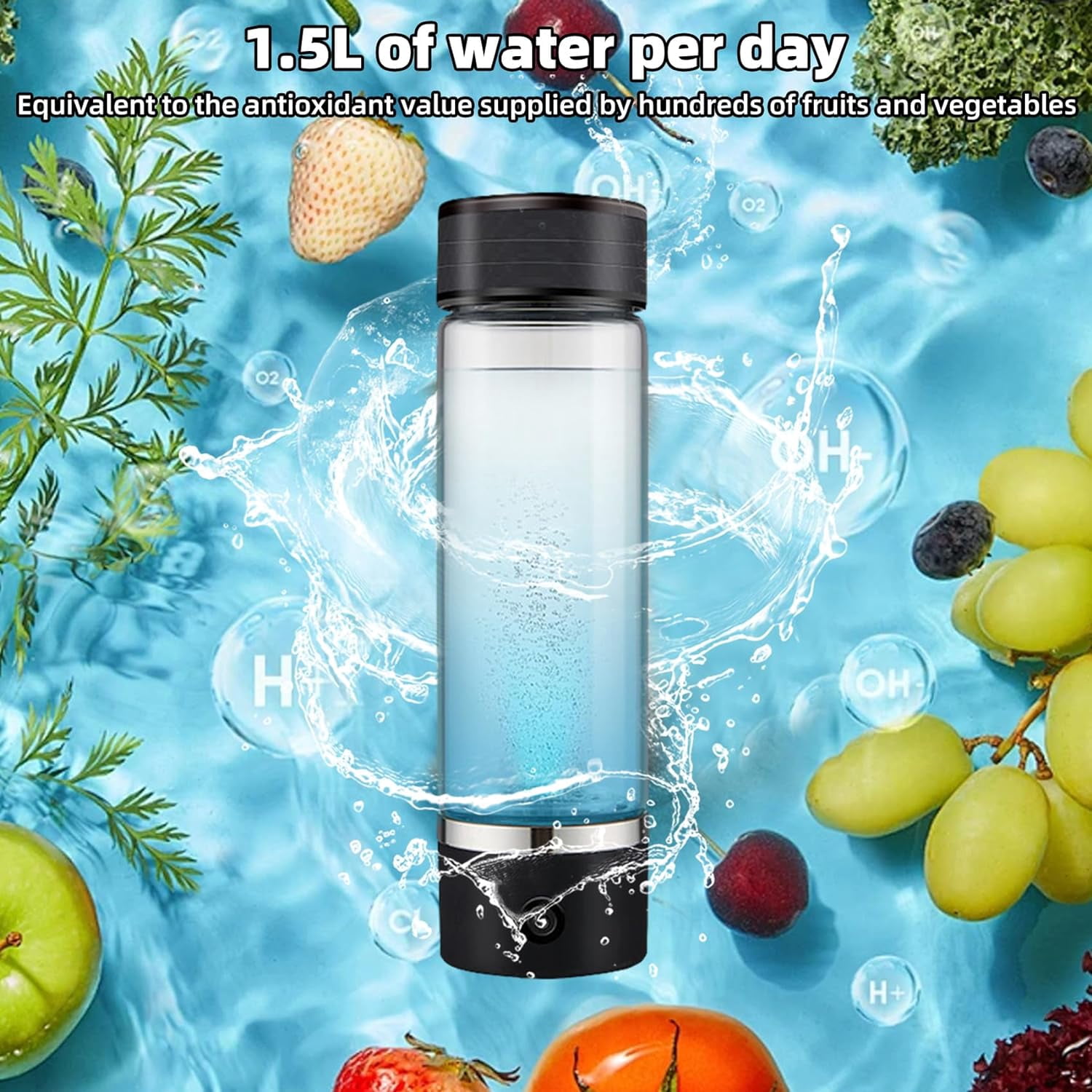 ZoJio SPE and PEM Technology 420 ml Borosilicate Glass Water Bottle